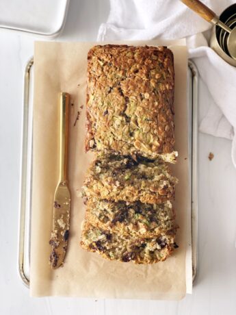 Zucchini Bread with Oatmeal, Coconut and Chocolate Chips