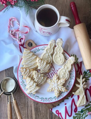 cut out Christmas sugar cookies