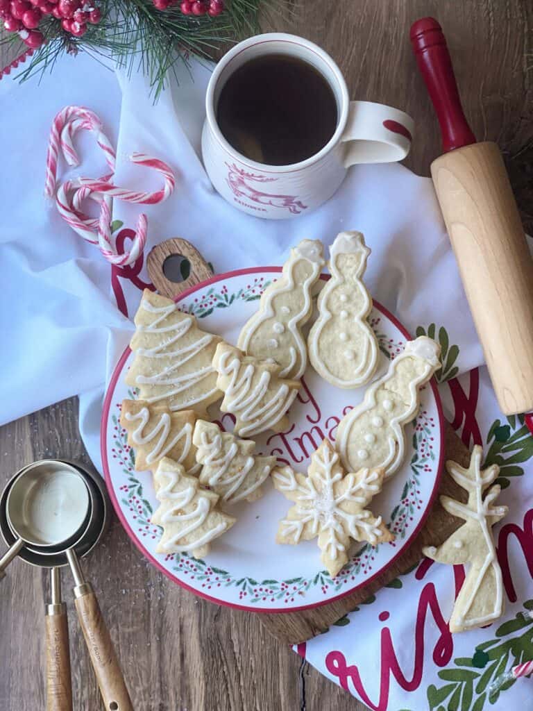 cut out Christmas sugar cookies