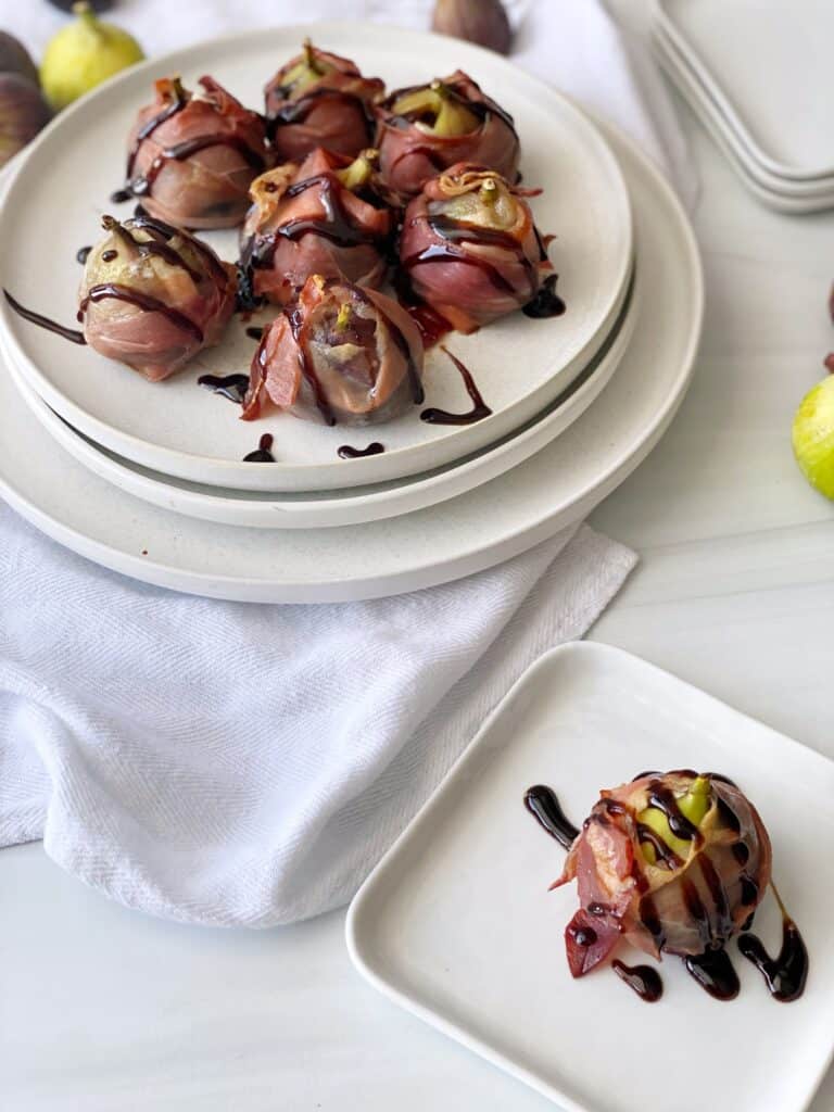 Baked Figs with Goat Cheese, Prosciutto, and Balsamic Glaze