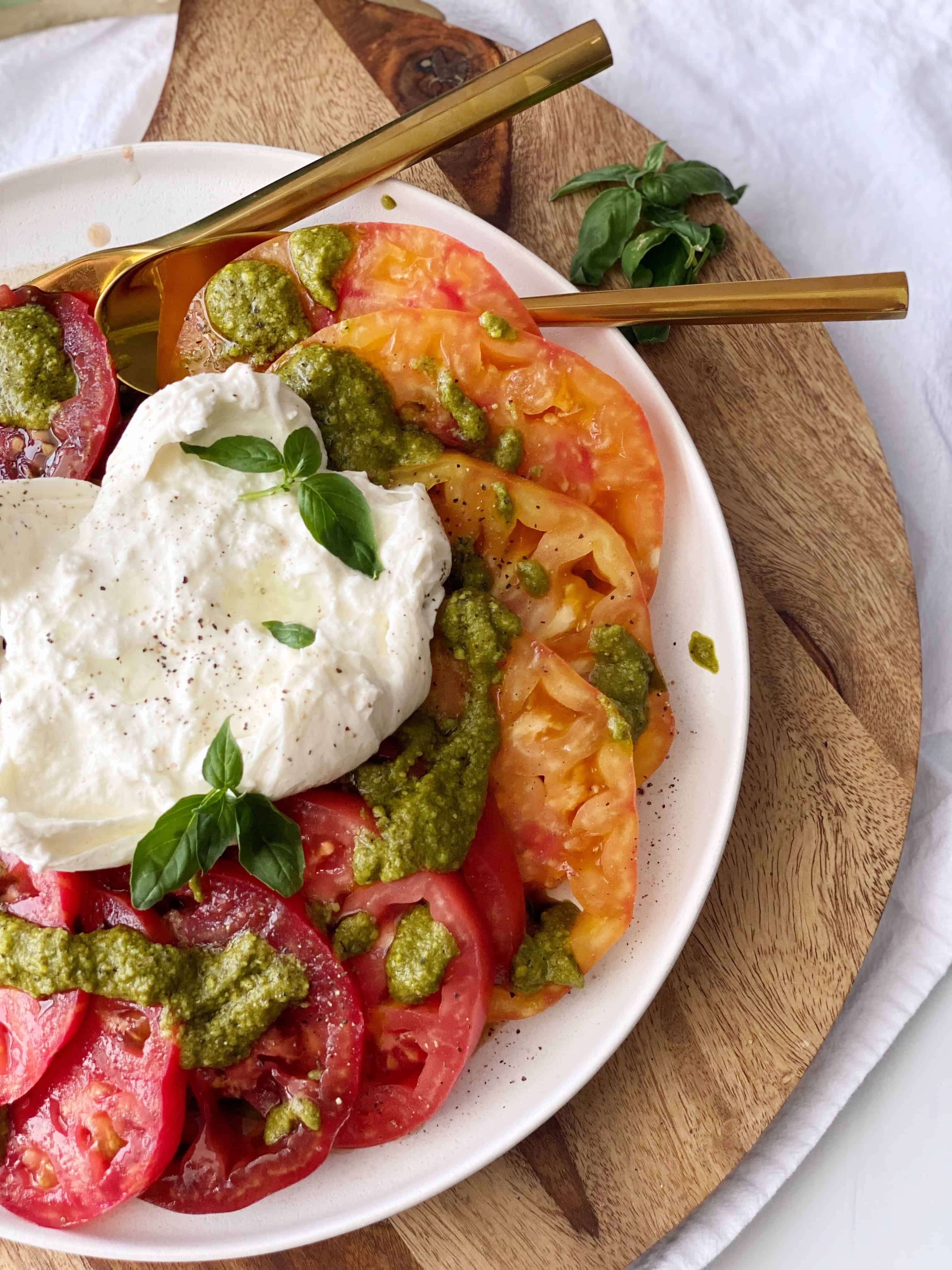 Heirloom Tomato and Burrata Caprese Salad
