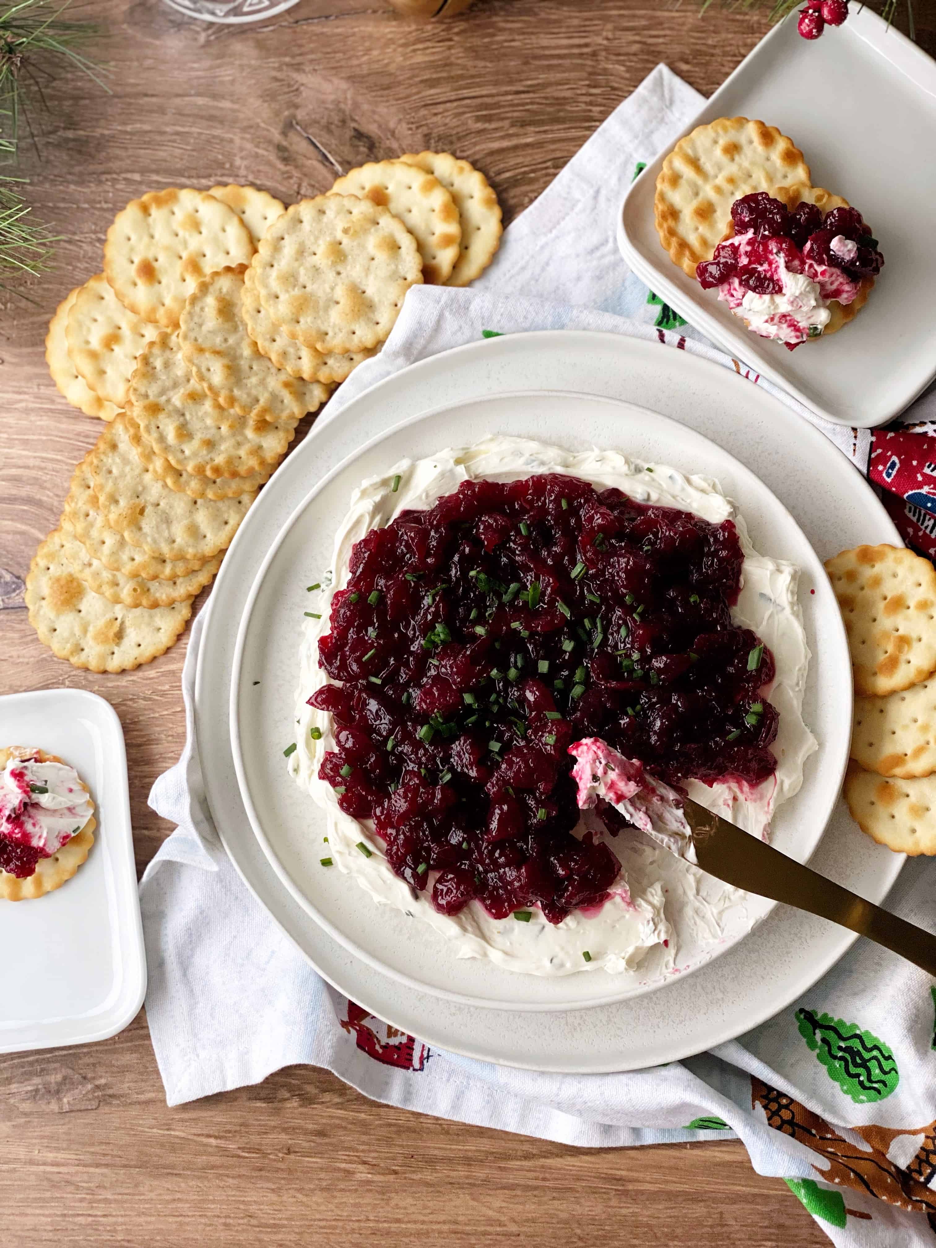 Christmas Cranberry and Cream Cheese Cracker Spread