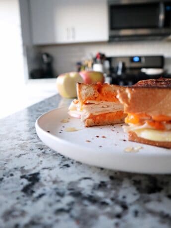 Turkey, Cheddar, and Apple Grilled Cheese with Gochujang Mayo