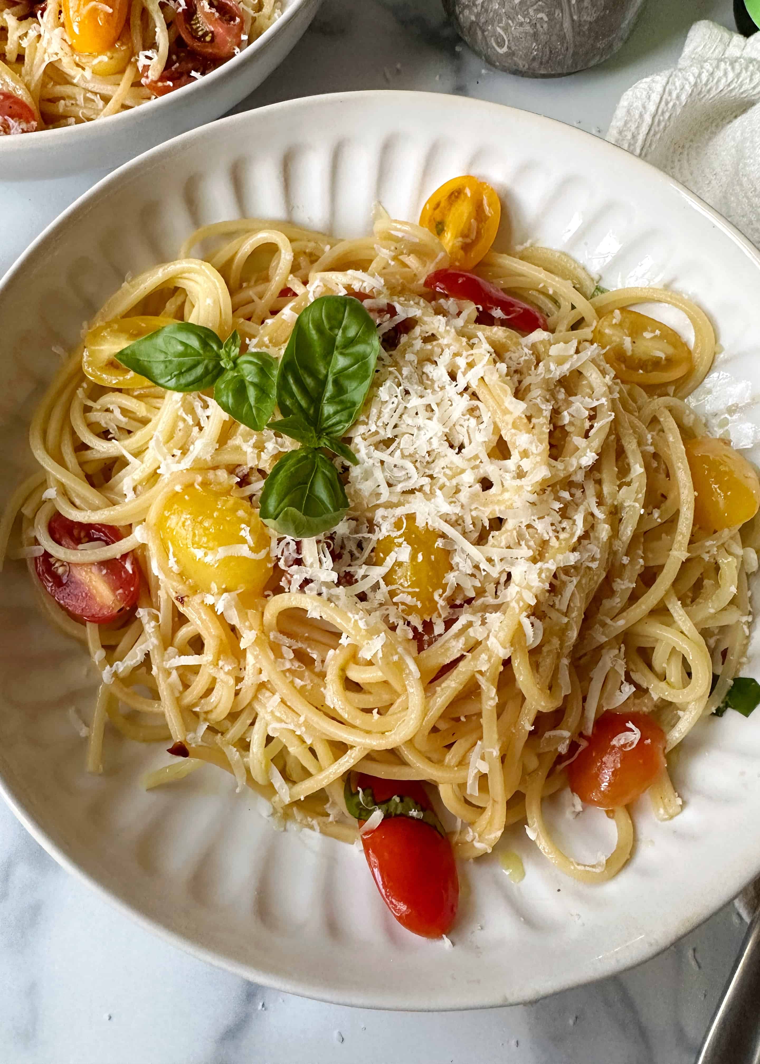 Spaghetti with Bruschetta Sauce
