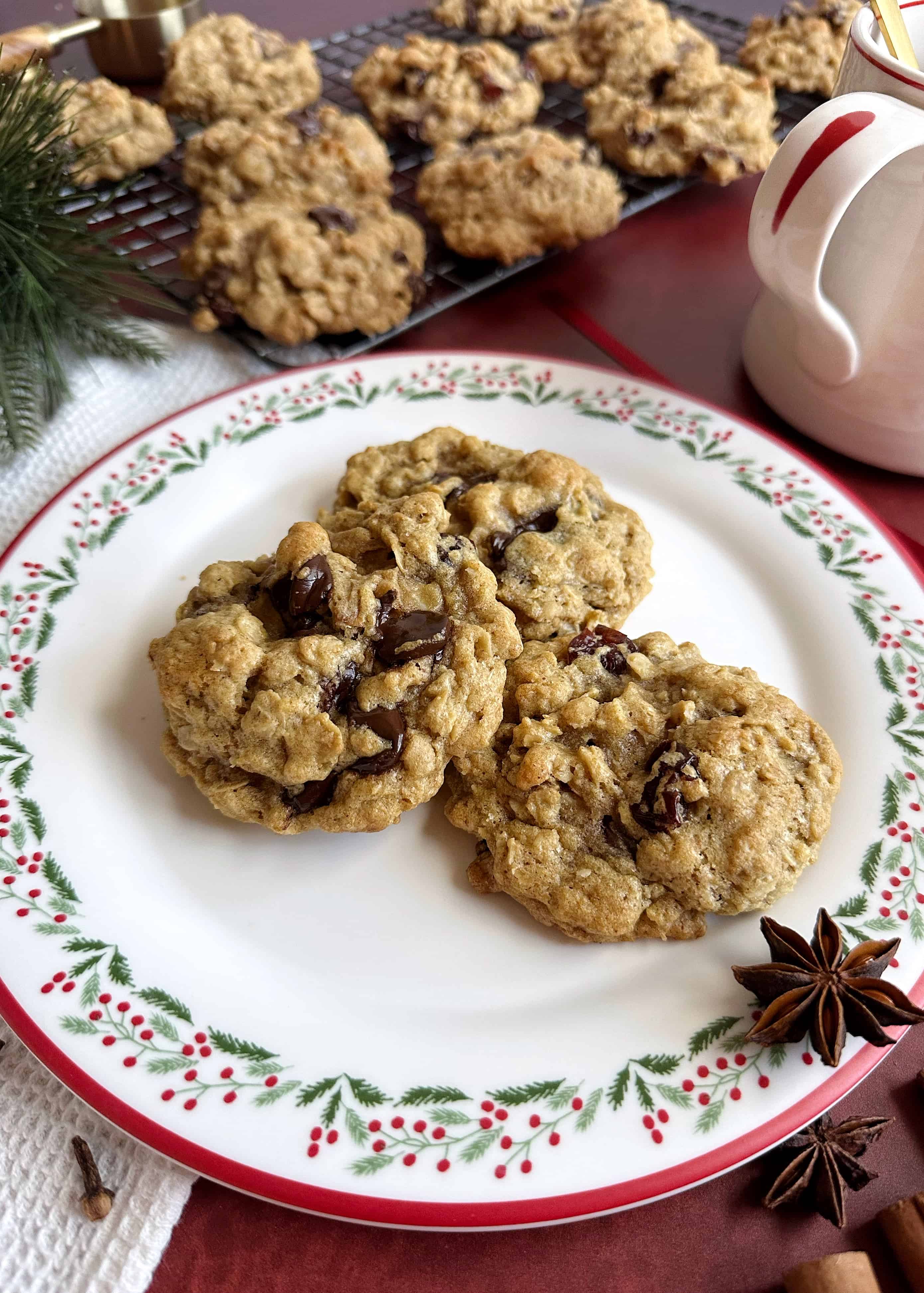dark chocolate cherry oatmeal cookies