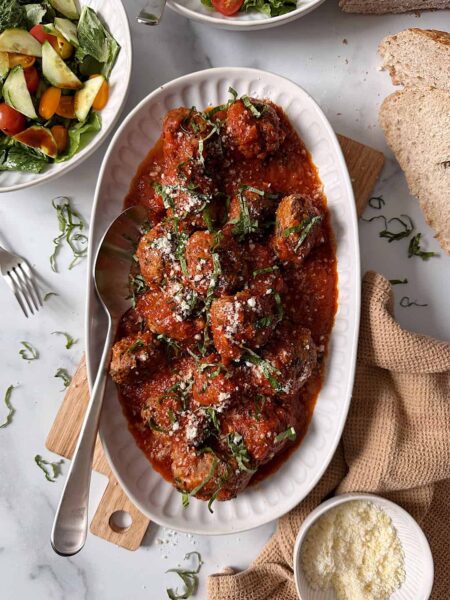 baked Italian style meatballs