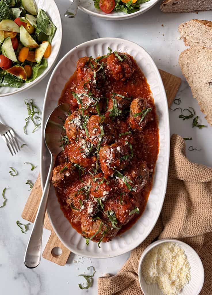 baked Italian style meatballs