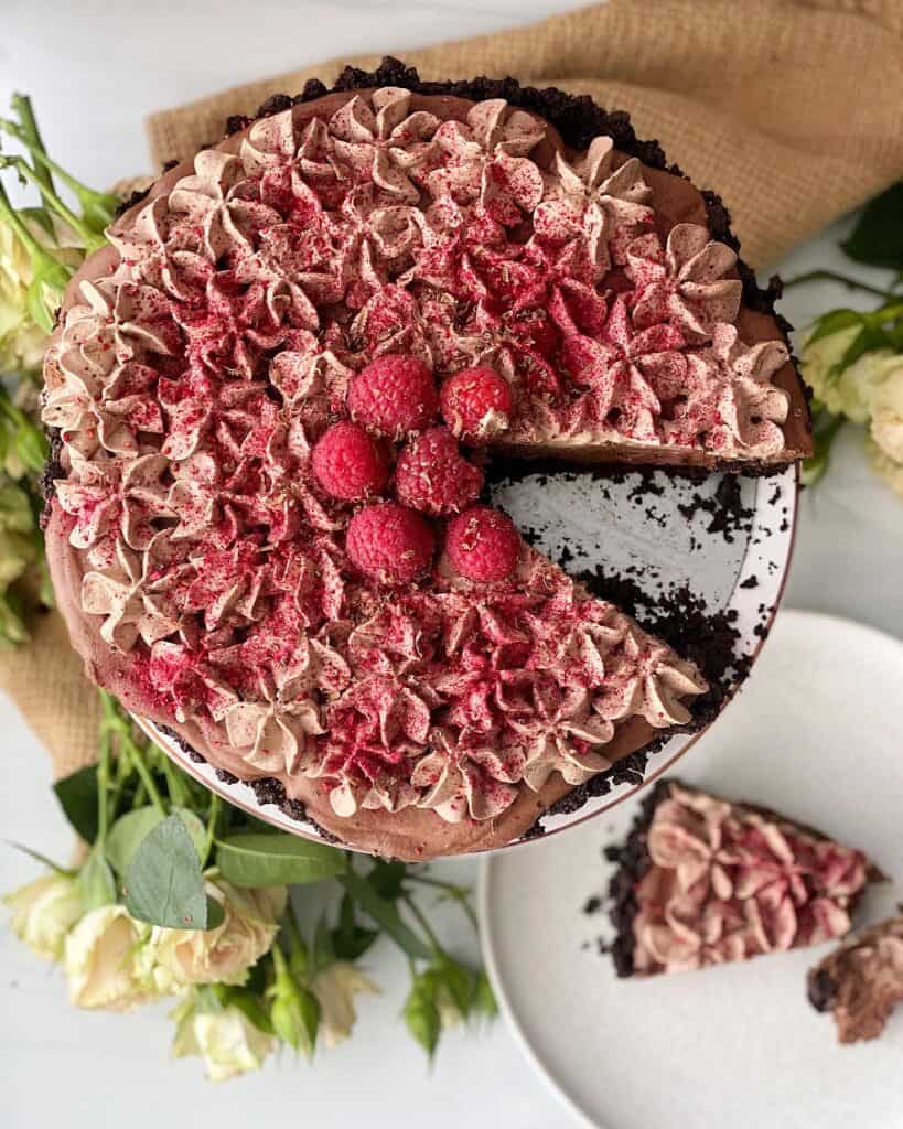 Raspberry and Chocolate Mousse Tart