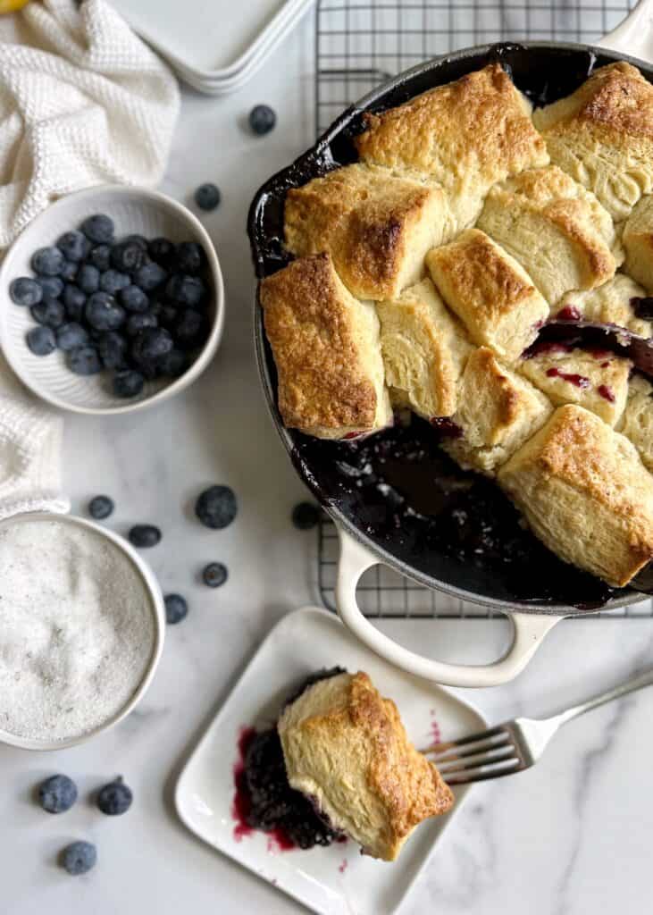 Blueberry Cobbler with Lavender Sugar