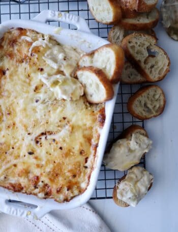 Cheesy Artichoke Dip with Hot Honey Drizzle