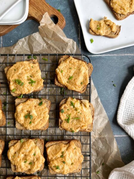 baked cheese crab toasts