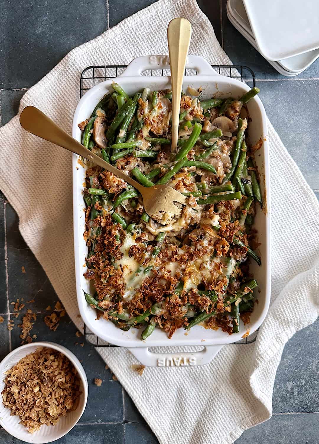 Cheesy Green Bean and Mushroom Casserole