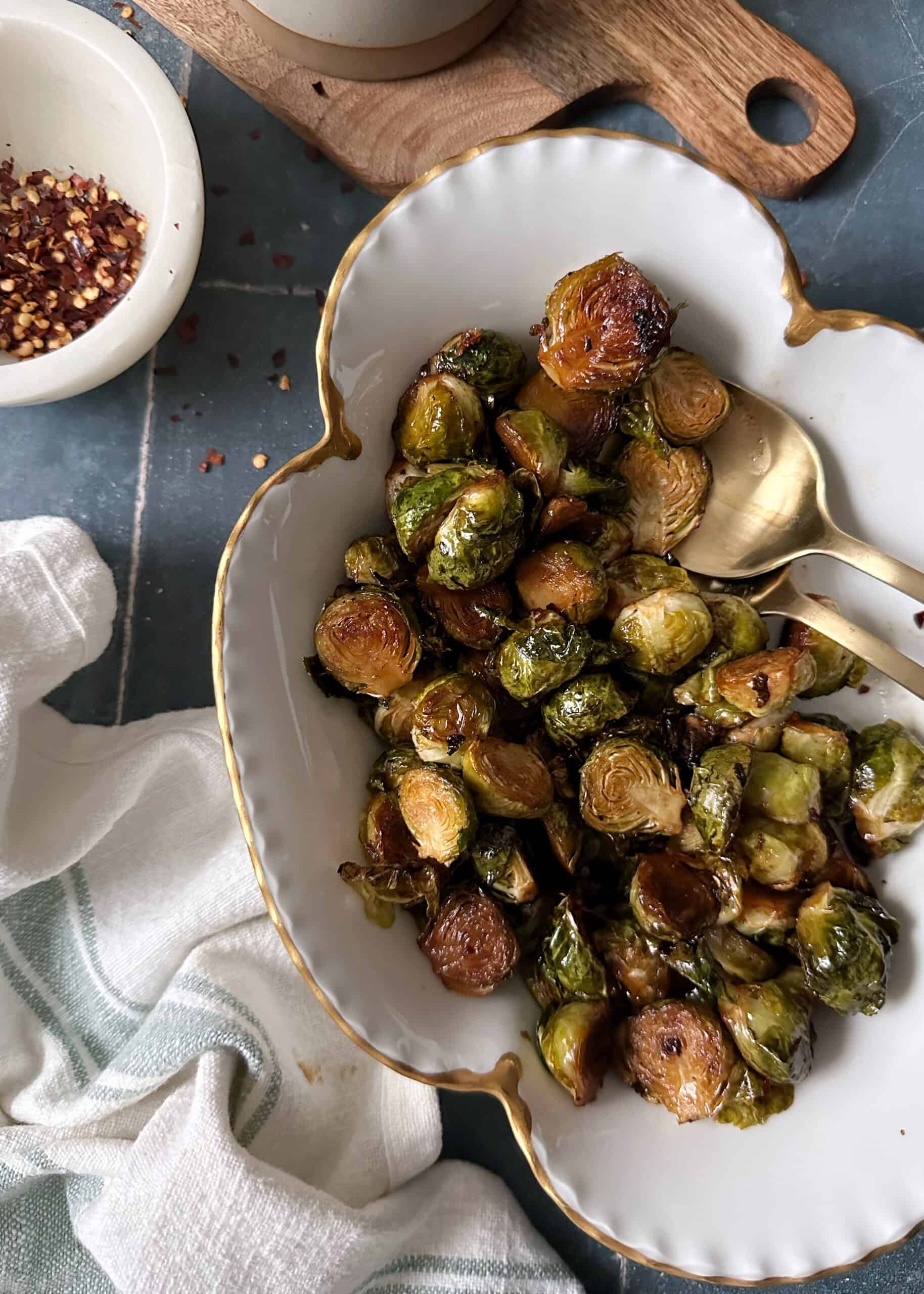 Chili Maple Balsamic Brussels Sprouts