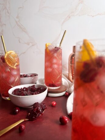 Thanksgiving Cranberry Sauce Mule (with Mocktail)