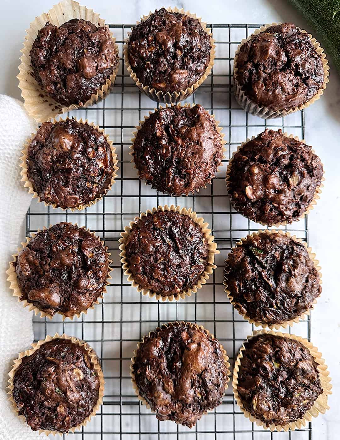 Double Chocolate Oatmeal Zucchini Muffins