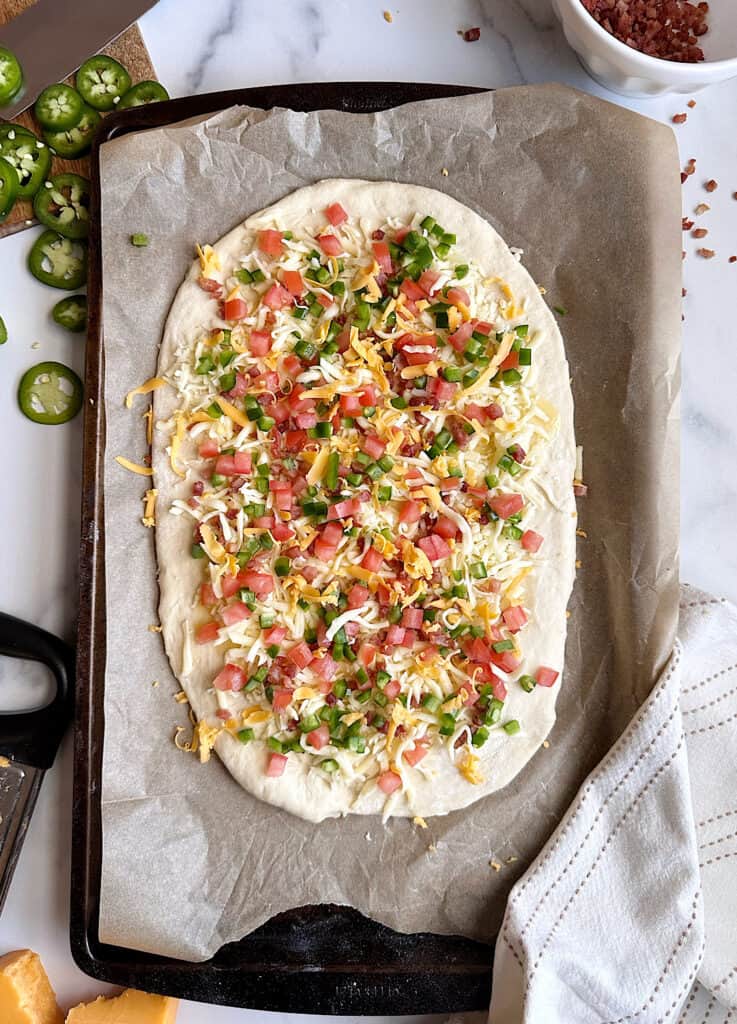 jalapeno popper breadsticks before baking