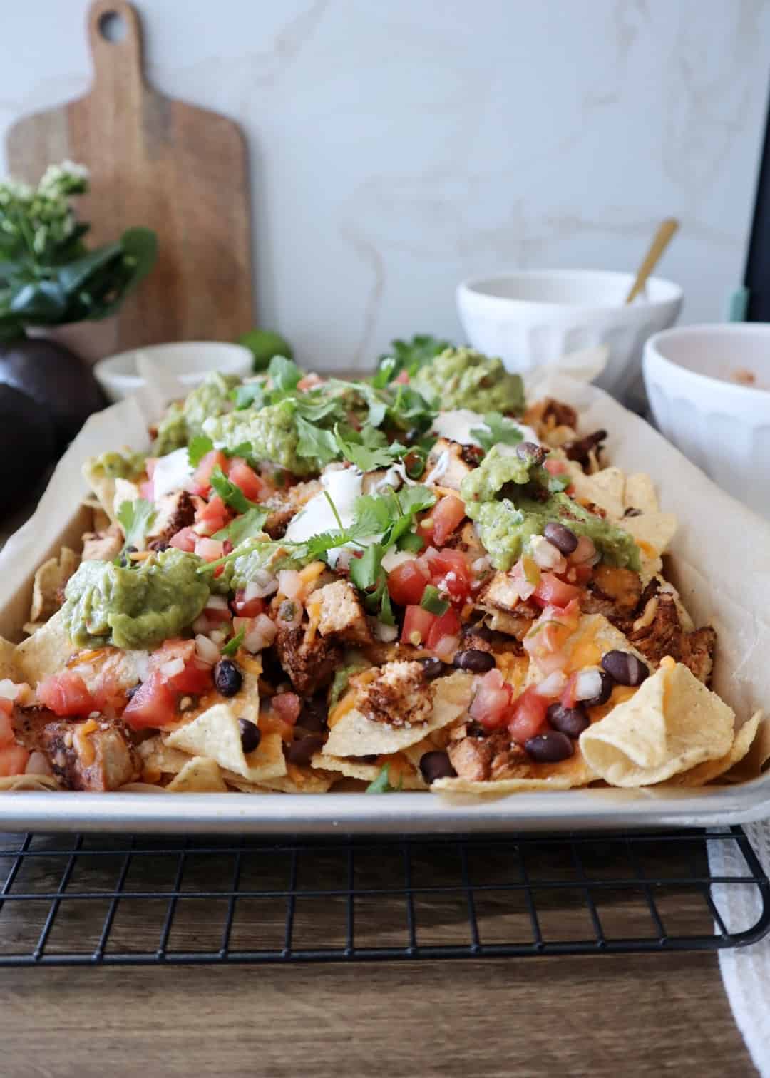 Healthier Oven-Baked Chicken Nachos