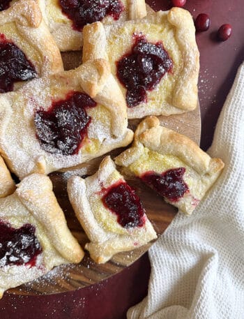 Shortcut Cranberry Sauce and Cream Cheese Danish