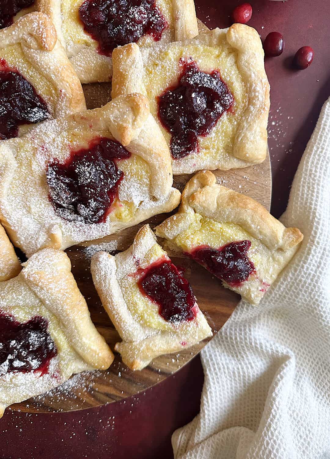 Shortcut Cranberry Sauce and Cream Cheese Danish