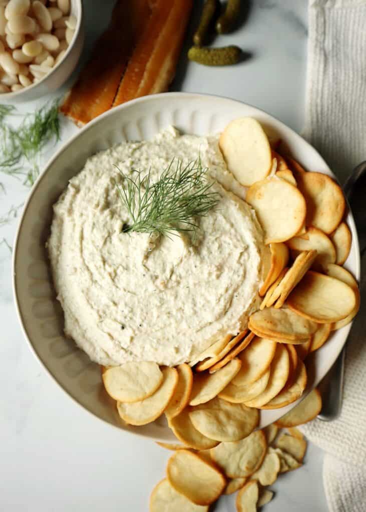 Smoked Trout and White Bean Everything Dip