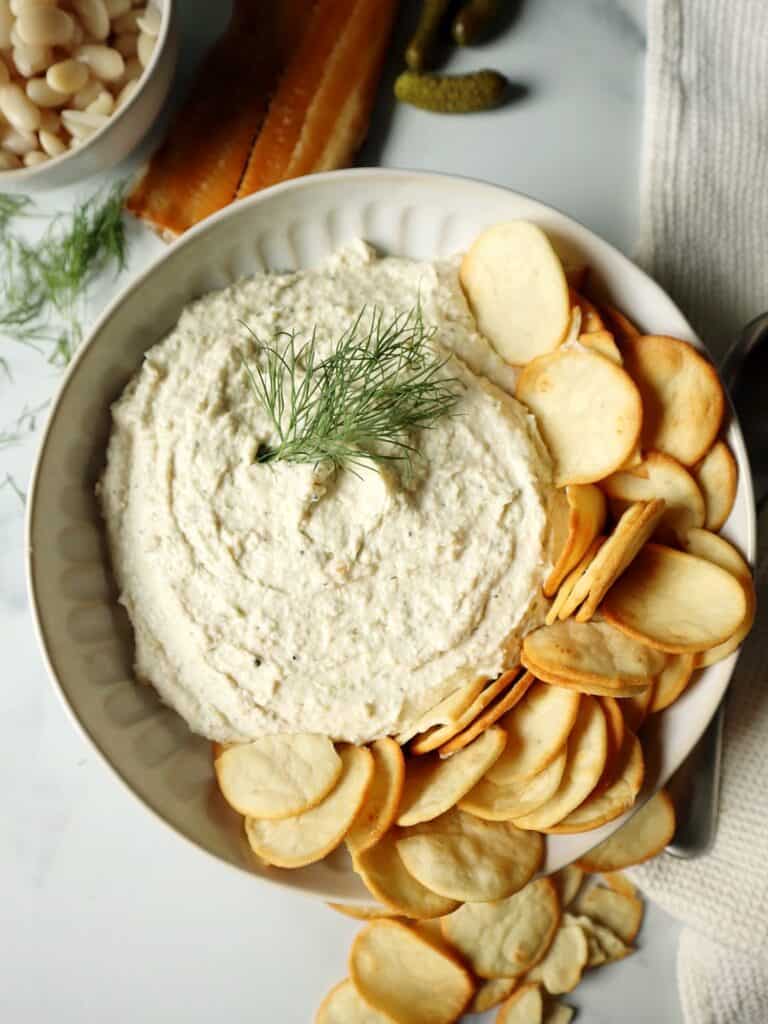 Smoked Trout and White Bean Everything Dip
