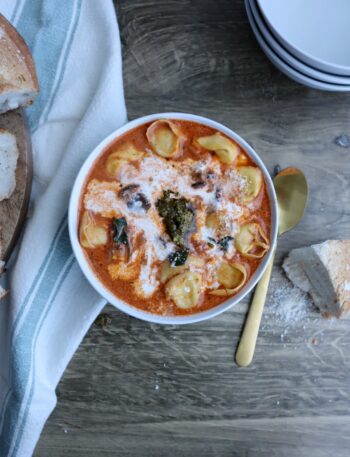 Spicy Sausage and Tortellini Soup