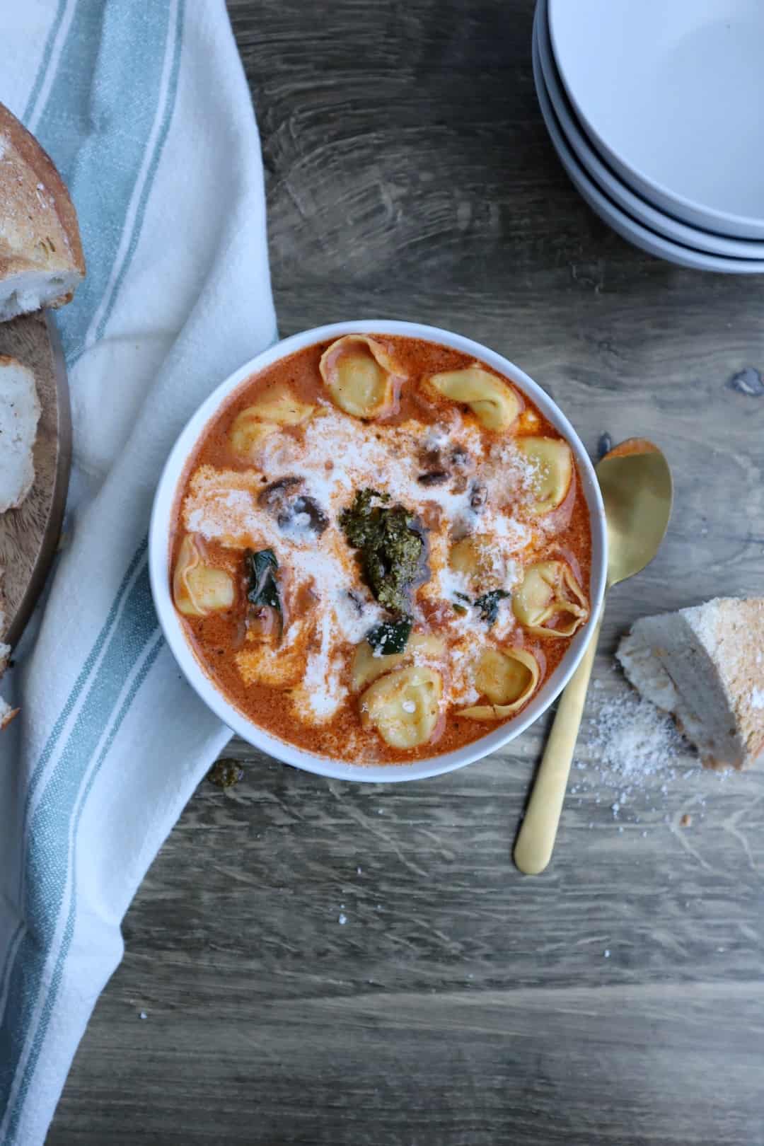 Spicy Sausage and Tortellini Soup