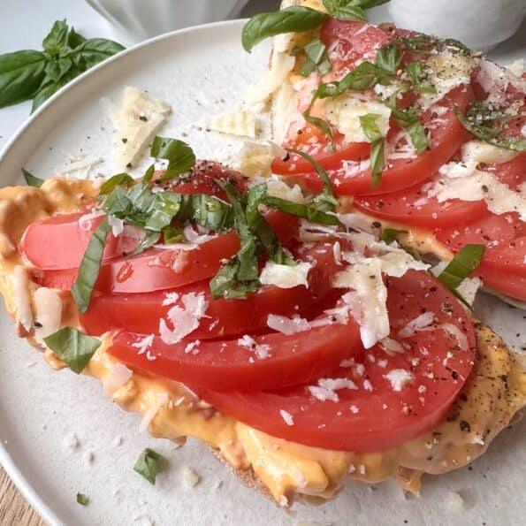 Spicy Tomato Toast with Parmesan and Basil
