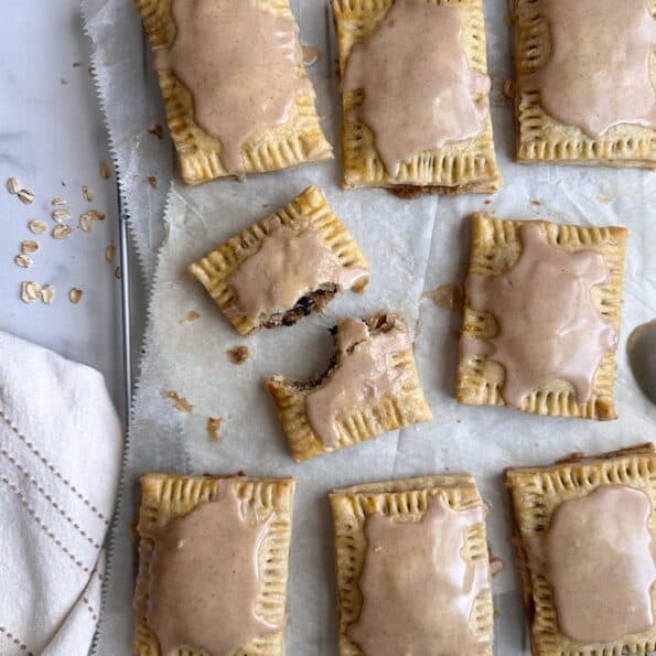 oatmeal chocolate chip pop tarts with bite taken out