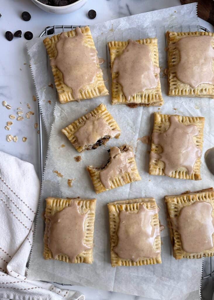 oatmeal chocolate chip pop tarts with bite taken out