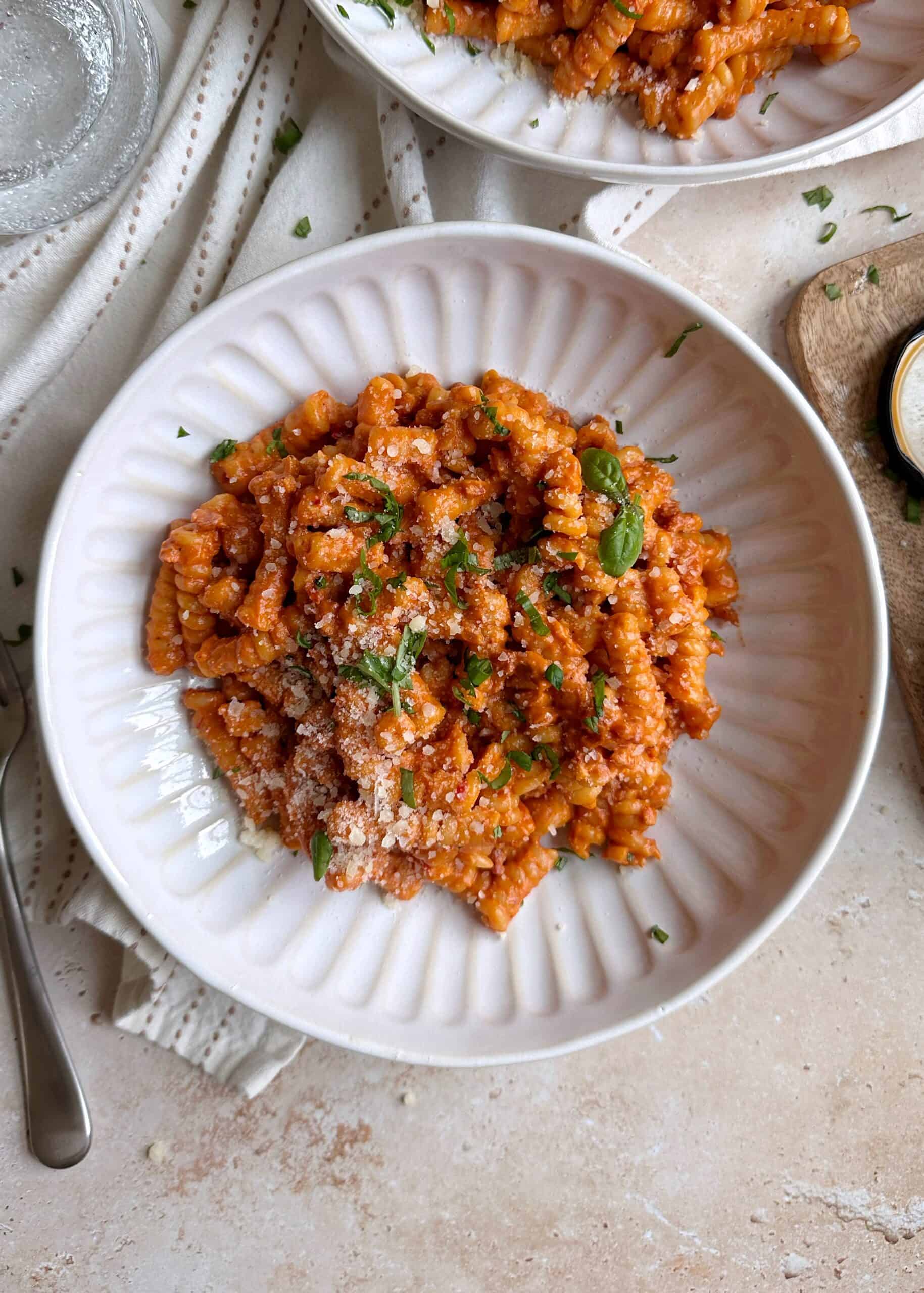 Pancetta and Calabrian Chili Pasta Alla Vodka - Laura Loves to Cook