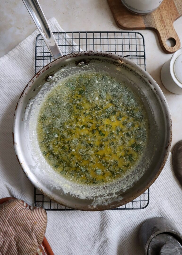 melted butter with garlic sage and thyme