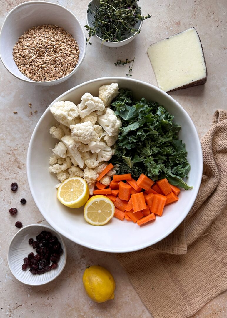 winter vegetable grain salad ingredients