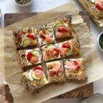 smoked salmon puff pastry cut into nine pieces