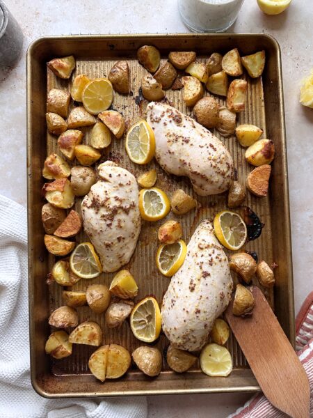 roasted lemon chicken and potatoes