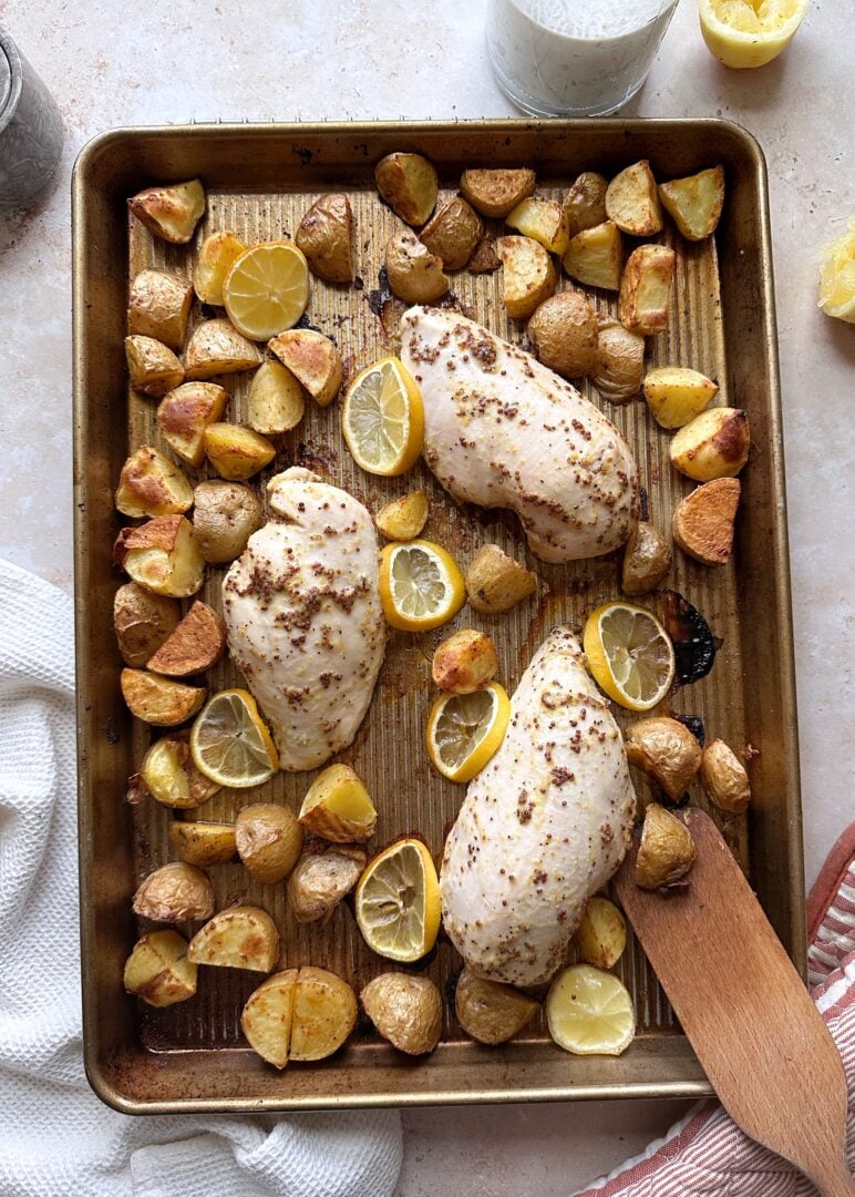 roasted lemon chicken and potatoes
