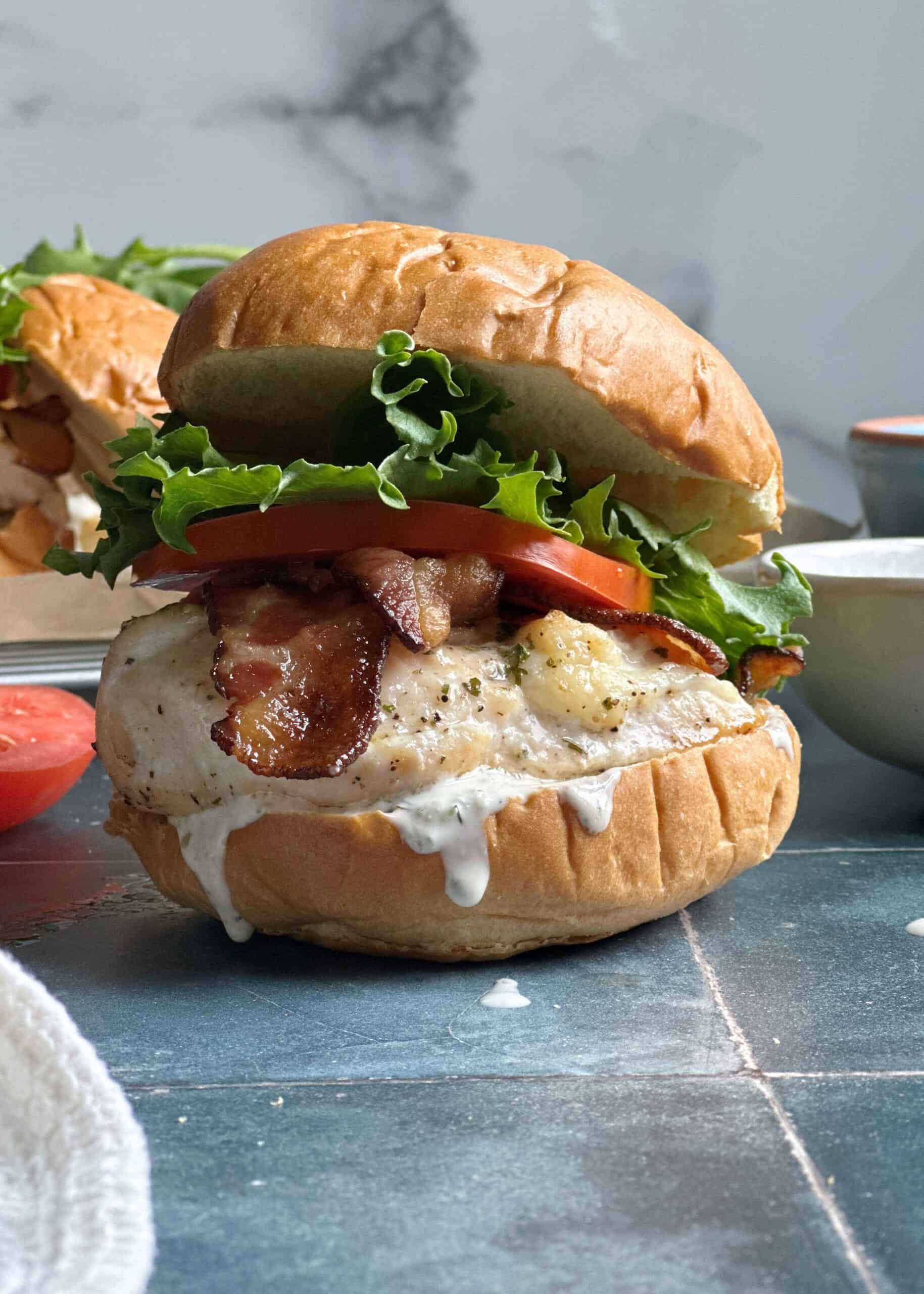 chicken ranch blt on brioche buns
