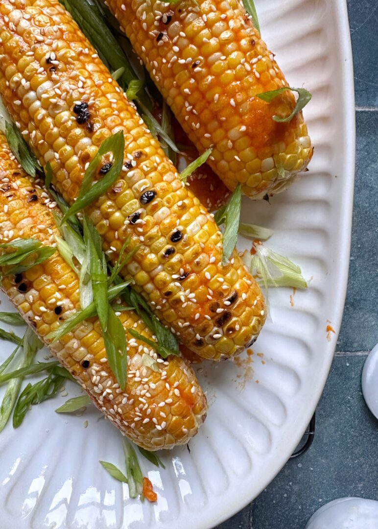 grilled gochujang corn on the cob