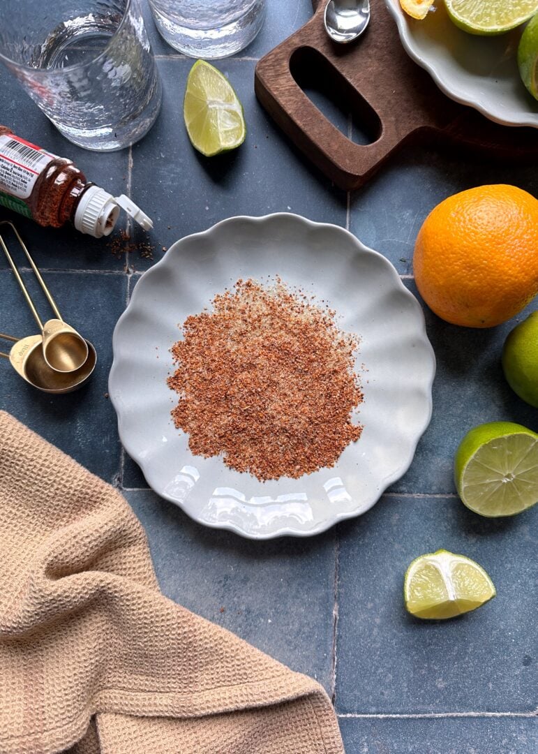 plate of tajin and brown sugar mix