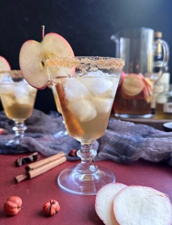 glass of poison apple halloween sangria