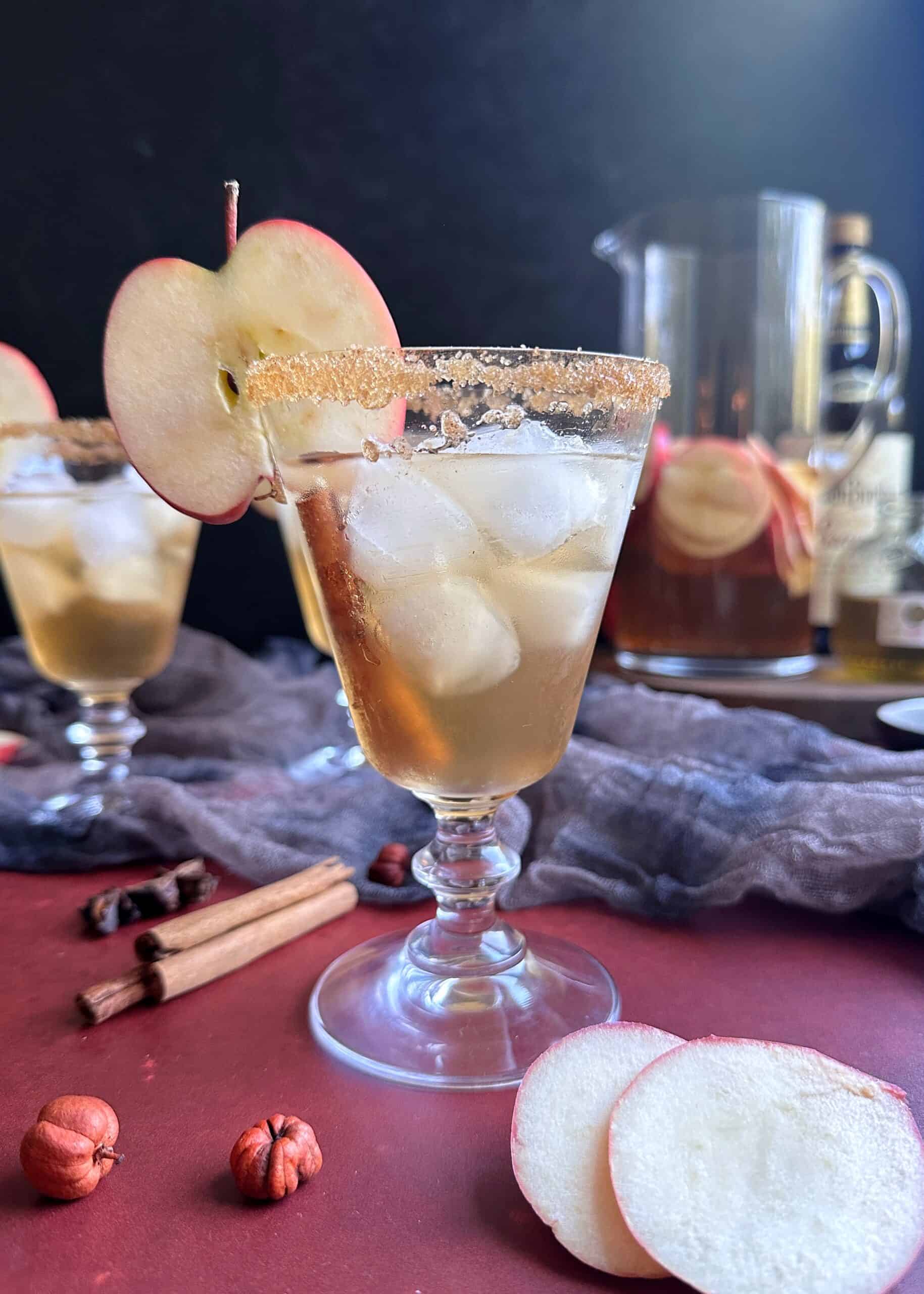 glass of poison apple halloween sangria